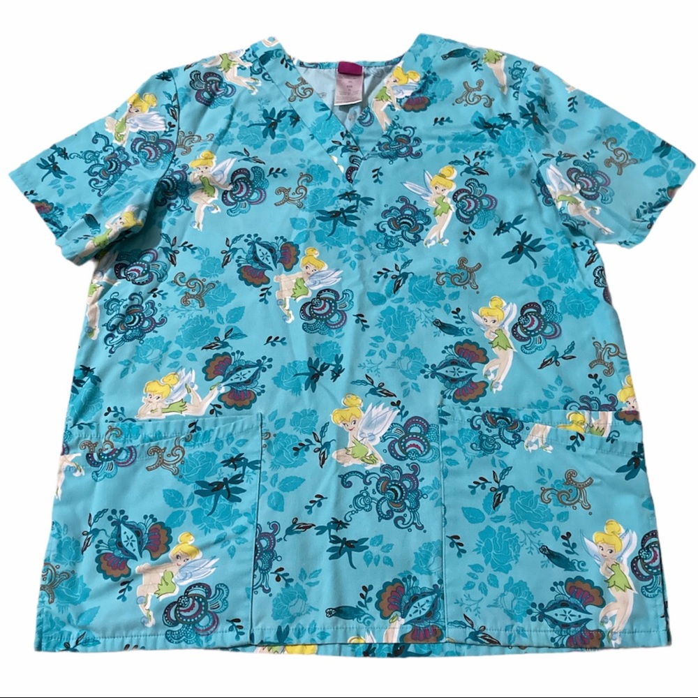 Disney Tinkerbell Scrub Top S